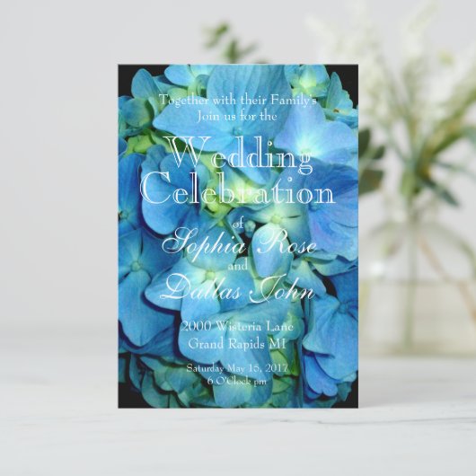 Blue Hydrangea Kaart (Staand voorkant)