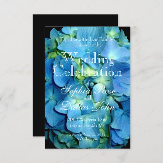 Blue Hydrangea Kaart (Voorkant / Achterkant)