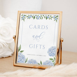 Blue Hydrangea Kaarten en geschenken bruiloft Poster