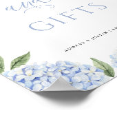 Blue Hydrangea Kaarten en geschenken bruiloft Poster (Hoek)