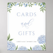 Blue Hydrangea Kaarten en geschenken bruiloft Poster (Voorkant)