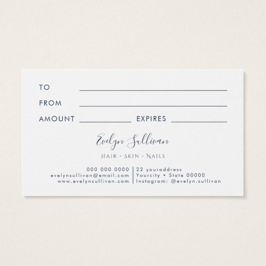 Blue Hydrangea-kaartje Visitekaartje (Achterkant)