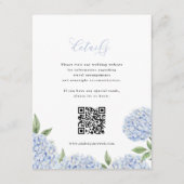 Blue Hydrangea Kalligrafie Detail QR-code Informatiekaartje (Voorkant)