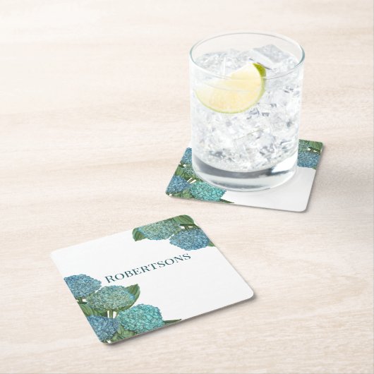 Blue Hydrangea Kartonnen Onderzetters (Insitu)