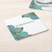 Blue Hydrangea Kartonnen Onderzetters (Schuin)