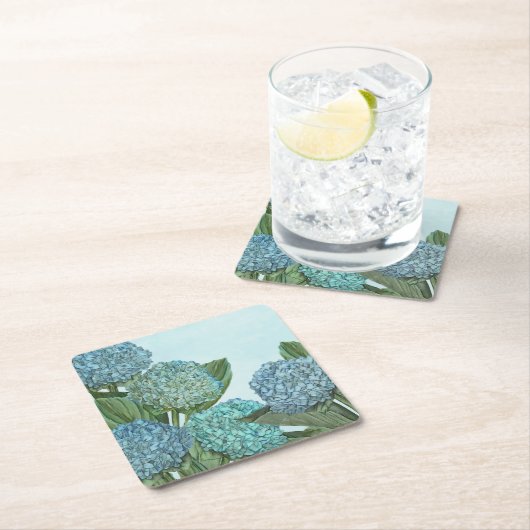 Blue Hydrangea Kartonnen Onderzetters (Insitu)