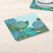 Blue Hydrangea Kartonnen Onderzetters (Schuin)