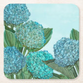 Blue Hydrangea Kartonnen Onderzetters (Voorkant)