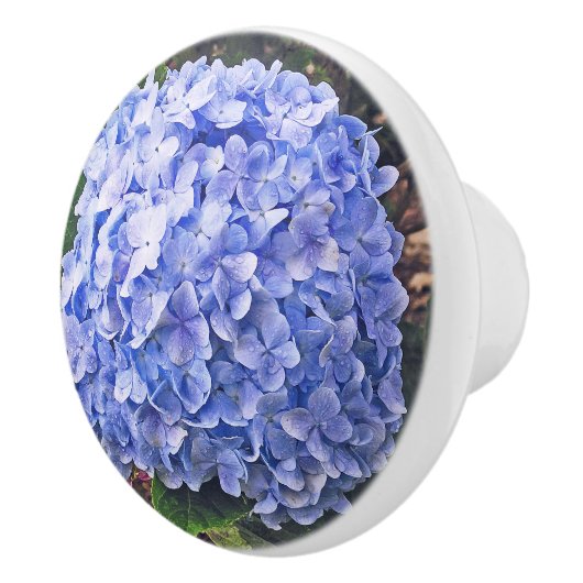 Blue Hydrangea Keramische Knop (Rechts)