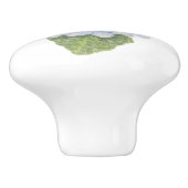 Blue Hydrangea Keramische Knop (Zijkant)