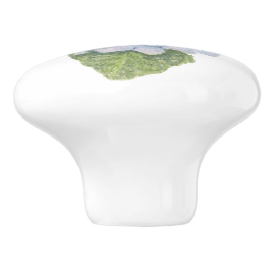 Blue Hydrangea Keramische Knop (Zijkant)