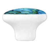 Blue Hydrangea Keramische Knop (Zijkant)