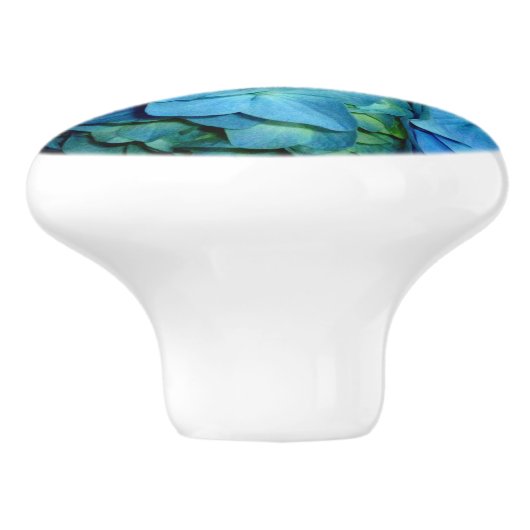 Blue Hydrangea Keramische Knop (Zijkant)