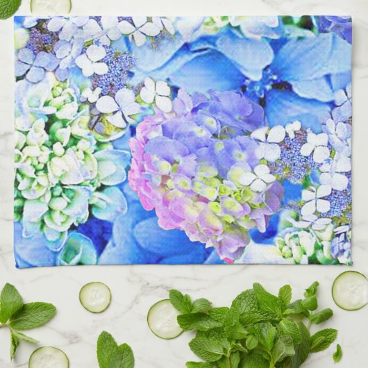 Blue Hydrangea Kitchen Towel Theedoek (Gevouwen)