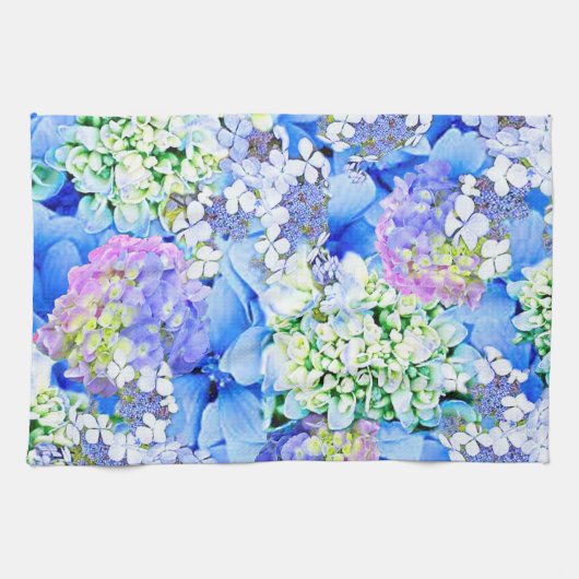 Blue Hydrangea Kitchen Towel Theedoek (Horizontaal)