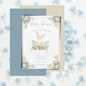 Blue Hydrangea Konijnenkonijn Baby shower Kaart