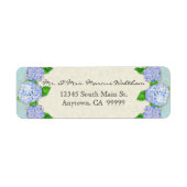 Blue Hydrangea Lace Floral Formal Elegant Business Etiket (Voorkant)