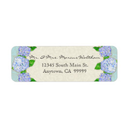Blue Hydrangea Lace Floral Formal Elegant Business Etiket