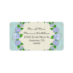 Blue Hydrangea Lace Floral Formal Elegant Business Etiket