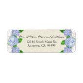 Blue Hydrangea Lace Floral Formal Elegant Business Etiket (Voorkant)