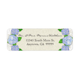 Blue Hydrangea Lace Floral Formal Elegant Business Etiket
