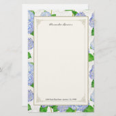 Blue Hydrangea Lace Floral Formal Elegant Weddings Briefpapier (Voorkant / Achterkant)