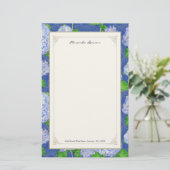 Blue Hydrangea Lace Floral Formal Elegant Weddings Briefpapier (Staand voorkant)
