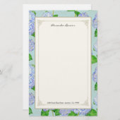 Blue Hydrangea Lace Floral Formal Elegant Weddings Briefpapier (Voorkant / Achterkant)