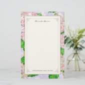 Blue Hydrangea Lace Floral Formal Elegant Weddings Briefpapier (Staand voorkant)