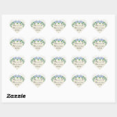 Blue Hydrangea Lace Floral Formal Elegant Weddings Hart Sticker (Vel)
