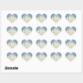 Blue Hydrangea Lace Floral Formal Elegant Weddings Hart Sticker (Vel)