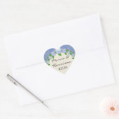 Blue Hydrangea Lace Floral Formal Elegant Weddings Hart Sticker (Envelop)