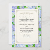 Blue Hydrangea Lace Floral Formal Elegant Weddings Kaart (Voorkant)
