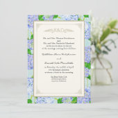 Blue Hydrangea Lace Floral Formal Elegant Weddings Kaart (Staand voorkant)