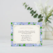 Blue Hydrangea Lace Floral Formal Elegant Weddings Kaart (Staand voorkant)