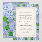 Blue Hydrangea Lace Floral Formal Elegant Weddings Kaart (Voorkant / Achterkant)