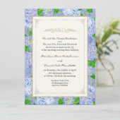 Blue Hydrangea Lace Floral Formal Elegant Weddings Kaart (Staand voorkant)