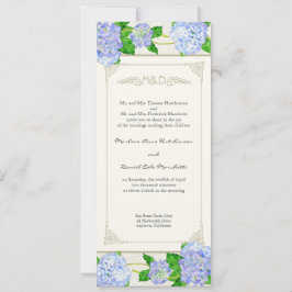Blue Hydrangea Lace Floral Formal Elegant Weddings Kaart
