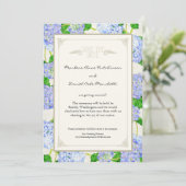 Blue Hydrangea Lace Floral Formal Elegant Weddings Kaart (Staand voorkant)