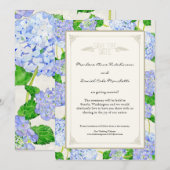 Blue Hydrangea Lace Floral Formal Elegant Weddings Kaart (Voorkant / Achterkant)