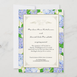 Blue Hydrangea Lace Floral Formal Elegant Weddings Kaart