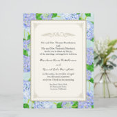 Blue Hydrangea Lace Floral Formal Elegant Weddings Kaart (Staand voorkant)