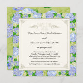 Blue Hydrangea Lace Floral Formal Elegant Weddings Kaart (Voorkant / Achterkant)