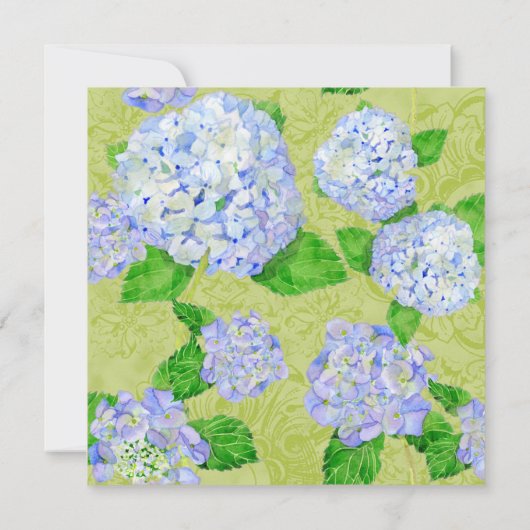 Blue Hydrangea Lace Floral Formal Elegant Weddings Kaart (Achterkant)