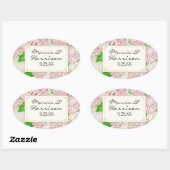 Blue Hydrangea Lace Floral Formal Elegant Weddings Ovale Sticker (Vel)