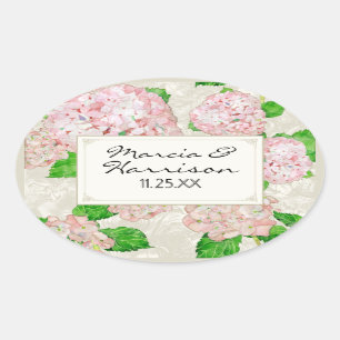 Blue Hydrangea Lace Floral Formal Elegant Weddings Ovale Sticker