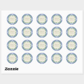 Blue Hydrangea Lace Floral Formal Elegant Weddings Ronde Sticker (Vel)