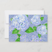 Blue Hydrangea Lace Floral Formal Elegant Weddings RSVP Kaartje (Achterkant)