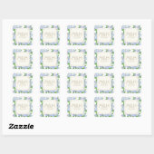 Blue Hydrangea Lace Floral Formal Elegant Weddings Vierkante Sticker (Vel)