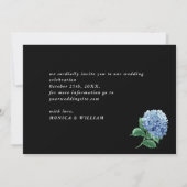 Blue Hydrangea Lantern Black Background Wedding Save The Date (Achterkant)